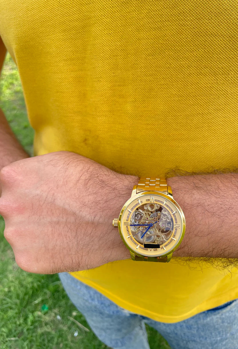 FULLY GOLDEN LUXURY AUTOMATIC WATCH (PREMIUM BOX&BAG INCLUDED)